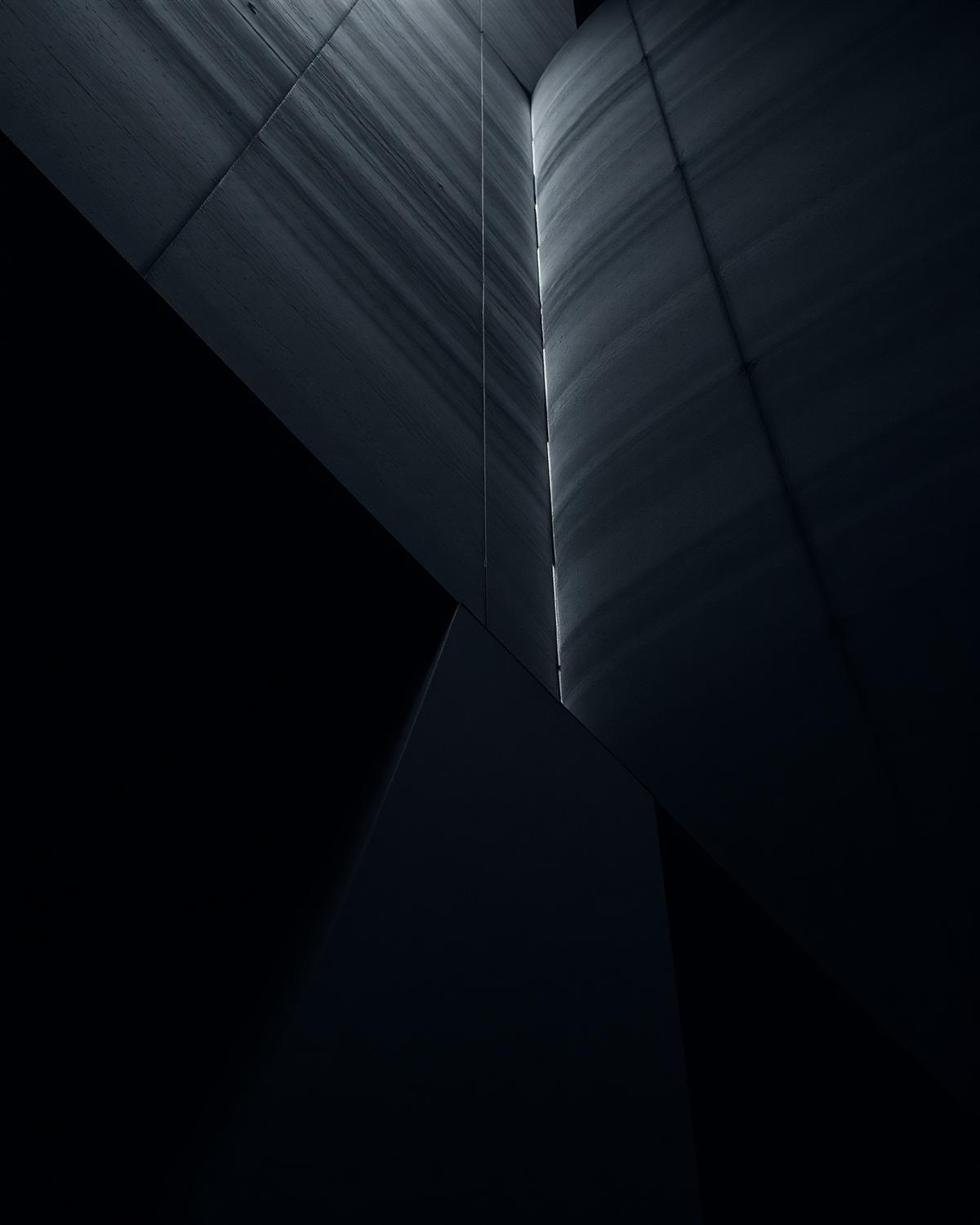 Concrete and steel structure in dramatic side light